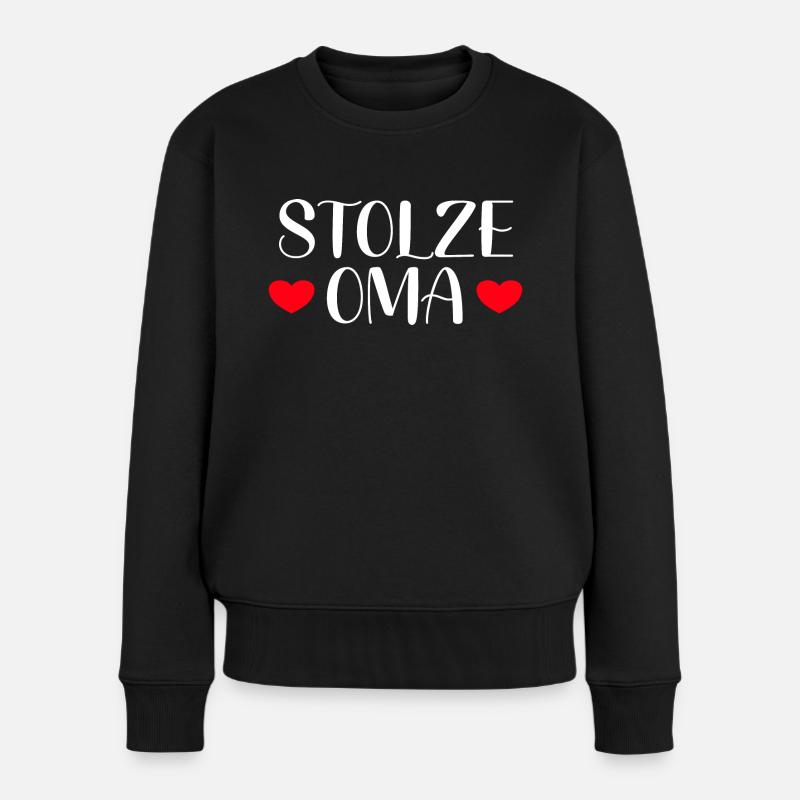 Stolze Oma - Frauen Premium Bio Pullover - Schwarz