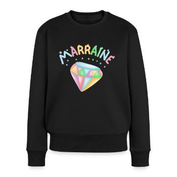 Marraine de Diamant - Pull Premium bio Femme - noir - Devant - Julia (174cm)