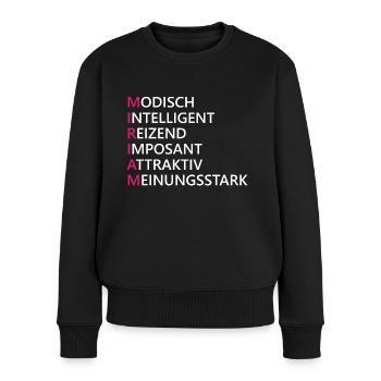 Miriam Name Geschenk - Frauen Premium Bio Pullover - Schwarz - Vorne - Julia (174cm)