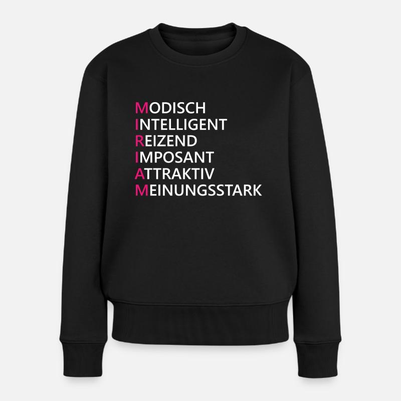Miriam Name Geschenk - Frauen Premium Bio Pullover - Schwarz