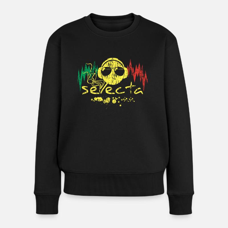 Selecta - Vintage Reggae Music DJ aus Jamaika - Frauen Premium Bio Pullover - Schwarz