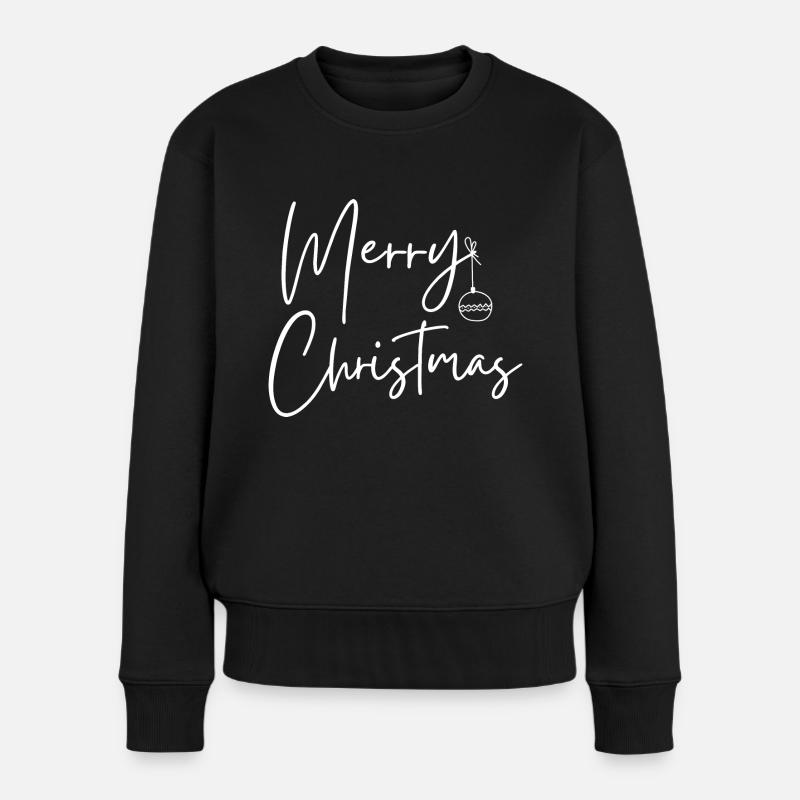 Merry Christmas - Frauen Premium Bio Pullover - Schwarz