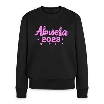 Werdende Oma Großmutter 2023 Geschenk geschenkidee - Frauen Premium Bio Pullover - Schwarz - Vorne - Julia (174cm)