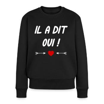 Il a dit oui - Pull Premium bio Femme - noir - Devant - Julia (174cm)