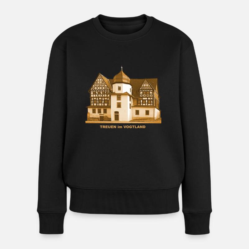 Treuen Schloss Vogtland Sachsen - Frauen Premium Bio Pullover - Schwarz