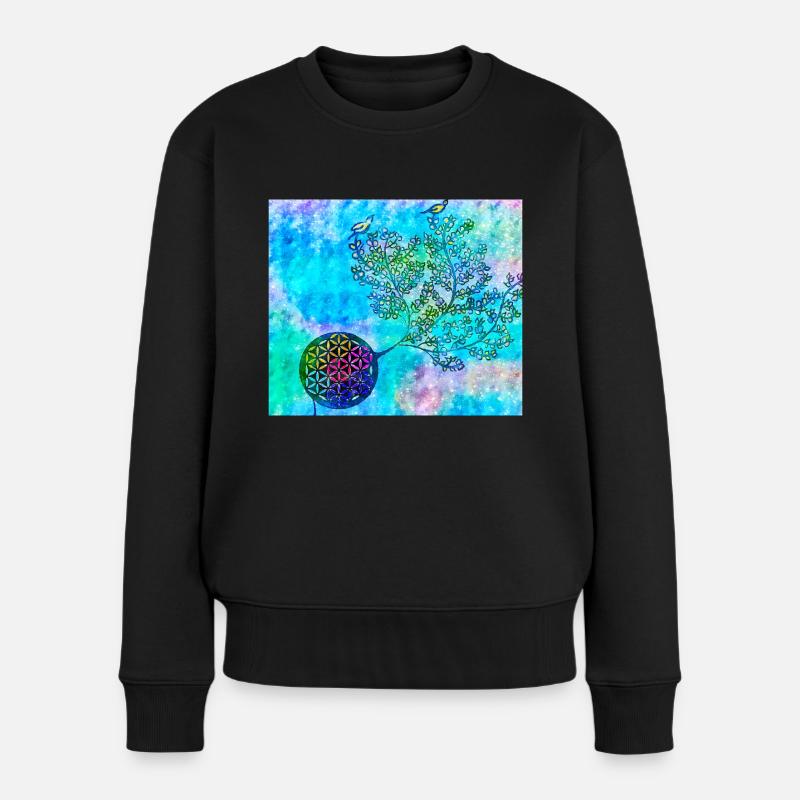 Arbre de vie persan n ° 1 - Pull Premium bio Femme - noir