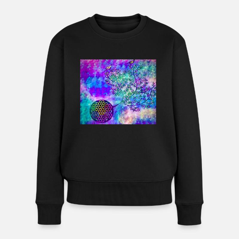 Arbre de vie persan n ° 2 - Pull Premium bio Femme - noir