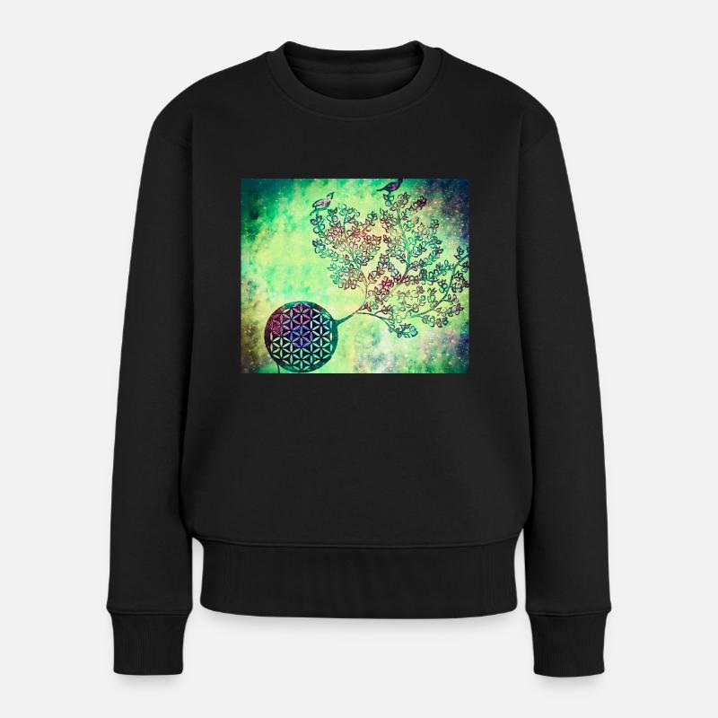 Arbre de vie persan n ° 4 - Pull Premium bio Femme - noir