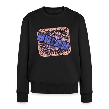 Kollege Brian - Frauen Premium Bio Pullover - Schwarz - Vorne - Julia (174cm)
