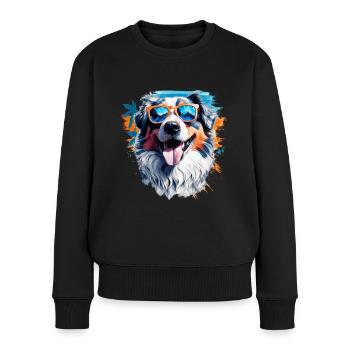 Australian Shepherd - Women's Premium Organic Jumper - black - Front - Julia (174cm)