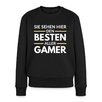 Sie sehen hier den Besten aller Gamer - Frauen Premium Bio Pullover - Schwarz - Vorne - Julia (174cm)