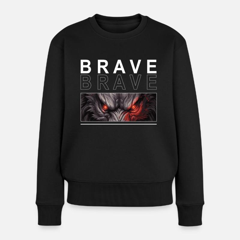 BRAVE - Fenrir Wolf - Frauen Premium Bio Pullover - Schwarz