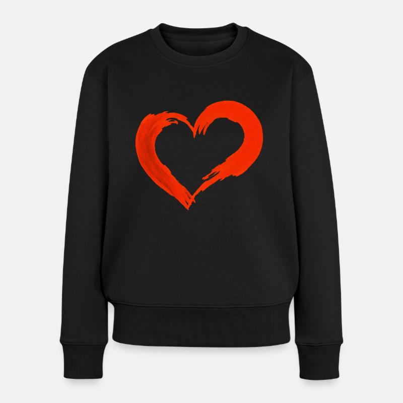 love rot - Frauen Premium Bio Pullover - Schwarz