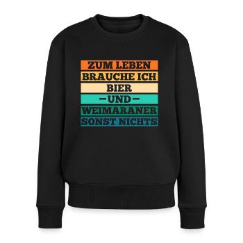 Hund Bier Weimaraner - Frauen Premium Bio Pullover - Schwarz - Vorne - Julia (174cm)