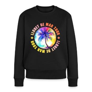 Lloret De Mar Tour Bunt - Frauen Premium Bio Pullover - Schwarz - Vorne - Julia (174cm)