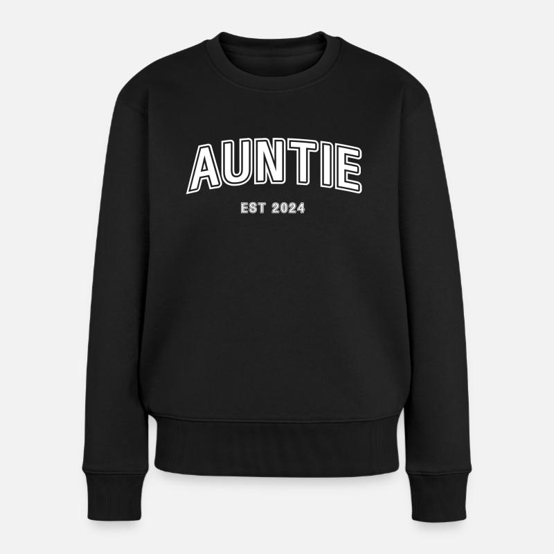 Auntie Est. 2024 Bold Statement Tee - Women's Premium Organic Jumper - black