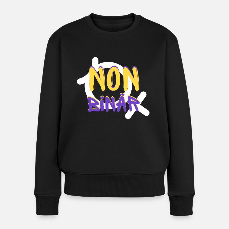 NON BINÄR Identity - Frauen Premium Bio Pullover - Schwarz