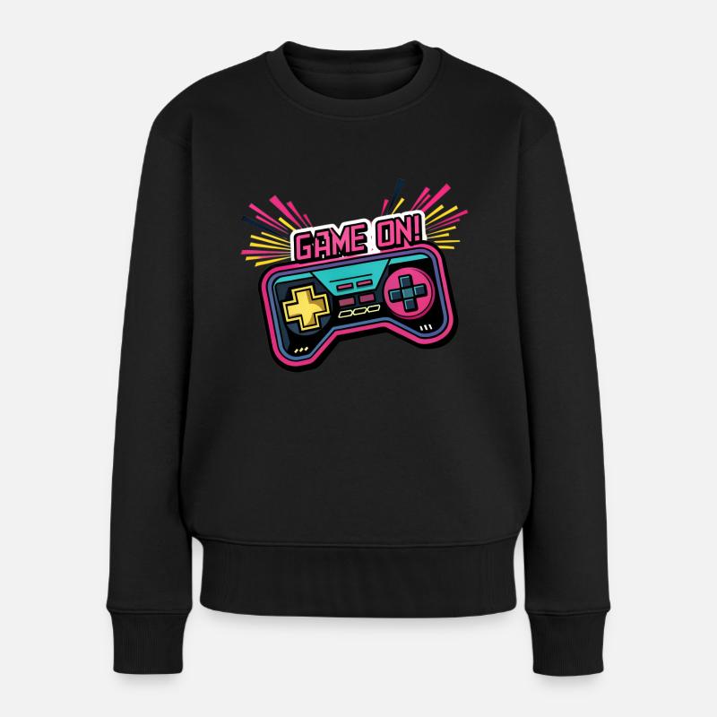 GAME ON. MANETTE DE JEU. MANETTE DE JEU - Pull Premium bio Femme - noir