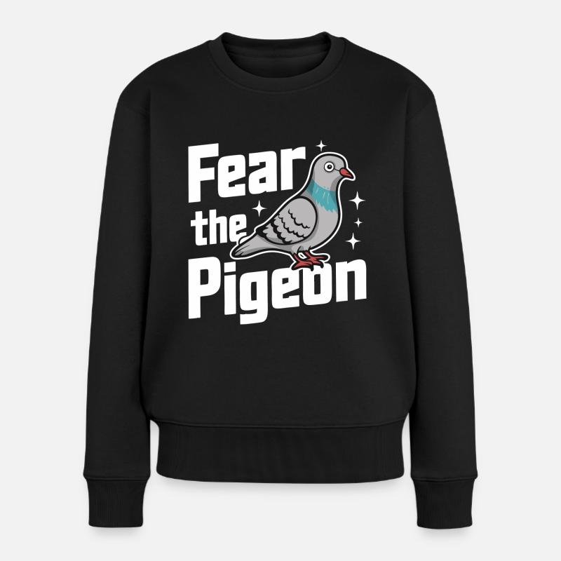 Taube Tauben Tier Vogel - Frauen Premium Bio Pullover - Schwarz