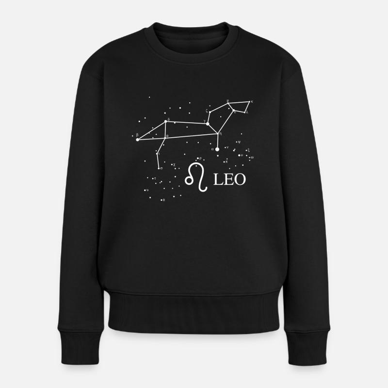 Constellation Leo with zodiac sign - Frauen Premium Bio Pullover - Schwarz