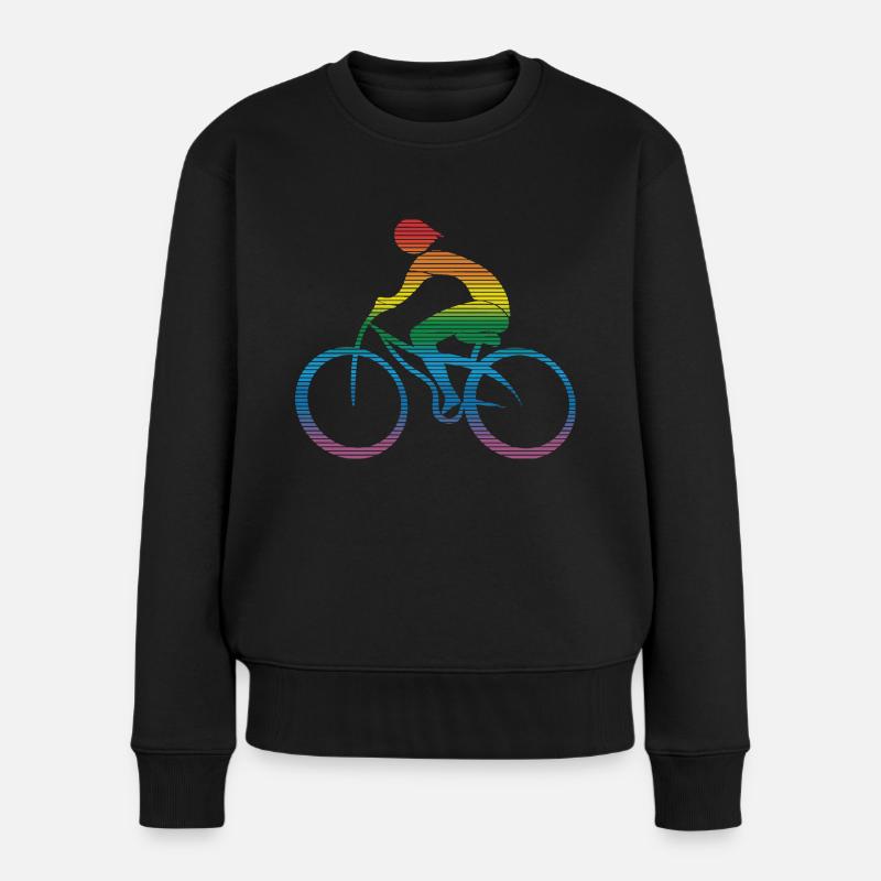 Radfahrer - Frauen Premium Bio Pullover - Schwarz