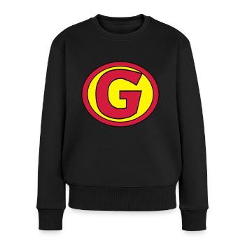 Super, Superheld, Superheldin, Hero, G - Frauen Premium Bio Pullover - Schwarz - Vorne - Julia (174cm)