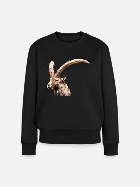Steinbock - Frauen Premium Bio Pullover - Schwarz