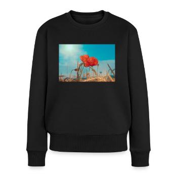 Coquelicots - Pull Premium bio Femme - noir - Devant - Julia (174cm)