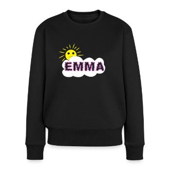 prenom fille cloud emma - Pull Premium bio Femme - noir - Devant - Julia (174cm)