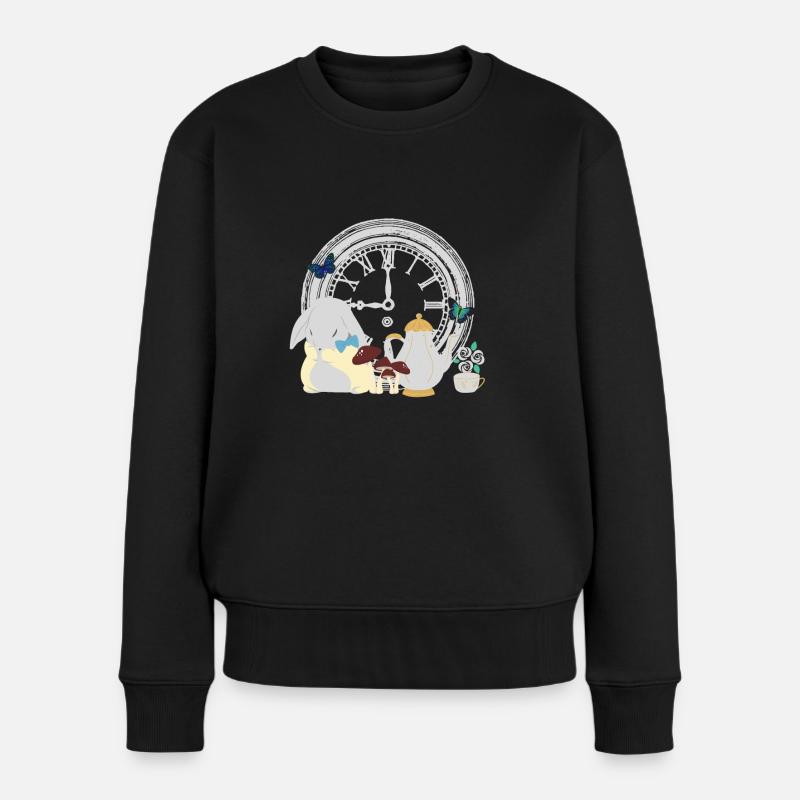 Heure du pays des merveilles - Pull Premium bio Femme - noir