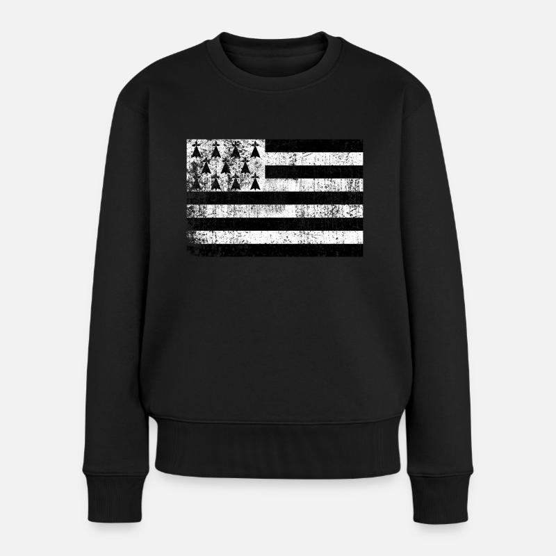 Drapeau Bretons Bretons Vintage - Pull Premium bio Femme - noir