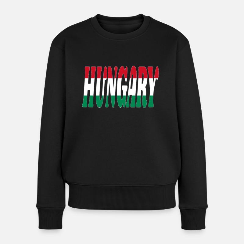 Hungary - Frauen Premium Bio Pullover - Schwarz