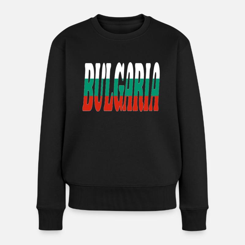 Bulgaria - Frauen Premium Bio Pullover - Schwarz