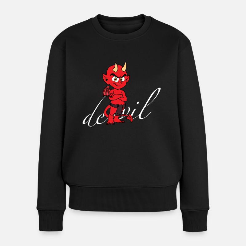 Kleiner Teufel - Frauen Premium Bio Pullover - Schwarz