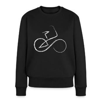 Ich liebe mein Fahrrad - Frauen Premium Bio Pullover - Schwarz - Vorne - Julia (174cm)