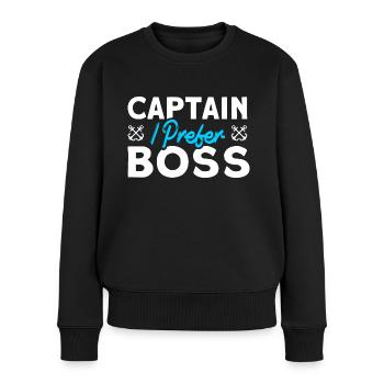 Amateurs de bateau Capitaine de bateau Capitaines - Pull Premium bio Femme - noir - Devant - Julia (174cm)