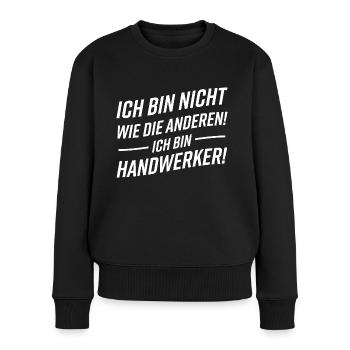 Handwerker Lustiger Spruch - Frauen Premium Bio Pullover - Schwarz - Vorne - Julia (174cm)
