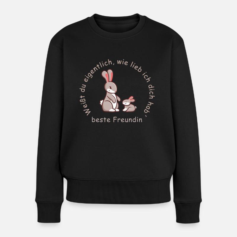 beste Freundin | lieb haben - Frauen Premium Bio Pullover - Schwarz