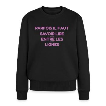 Cadeau Annonce Grossesse pour Future Grand-Mère - Pull Premium bio Femme - noir - Devant - Julia (174cm)
