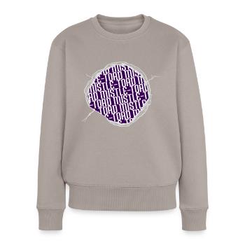 Blagues mignon dinosaure amoureux amusant arbre de Noël - Pull Premium bio Femme - taupe - Devant - Julia (174cm)