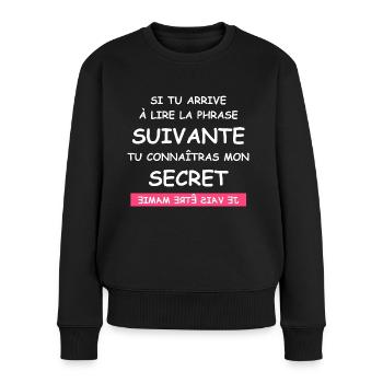 je vais être mamie - Pull Premium bio Femme - noir - Devant - Julia (174cm)