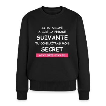 je vais être tata - Pull Premium bio Femme - noir - Devant - Julia (174cm)