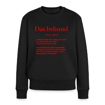 Dackel Definition - Frauen Premium Bio Pullover - Schwarz - Vorne - Julia (174cm)