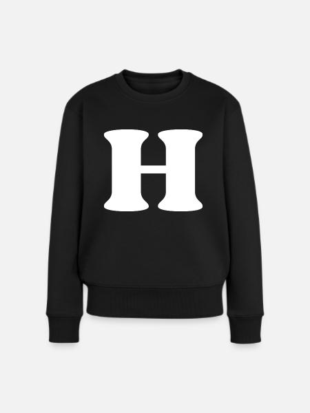 Buchstabe h - Frauen Premium Bio Pullover - Schwarz