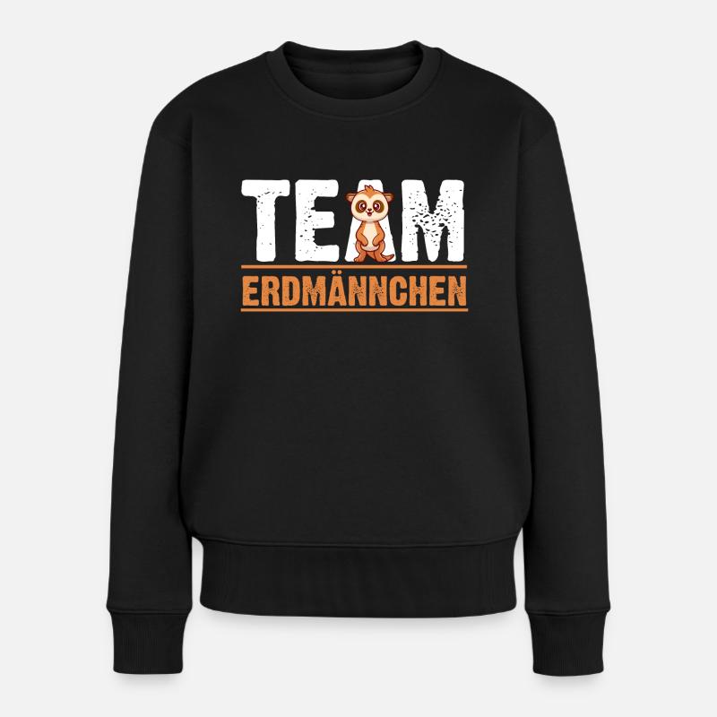 Erdmännchen - Frauen Premium Bio Pullover - Schwarz