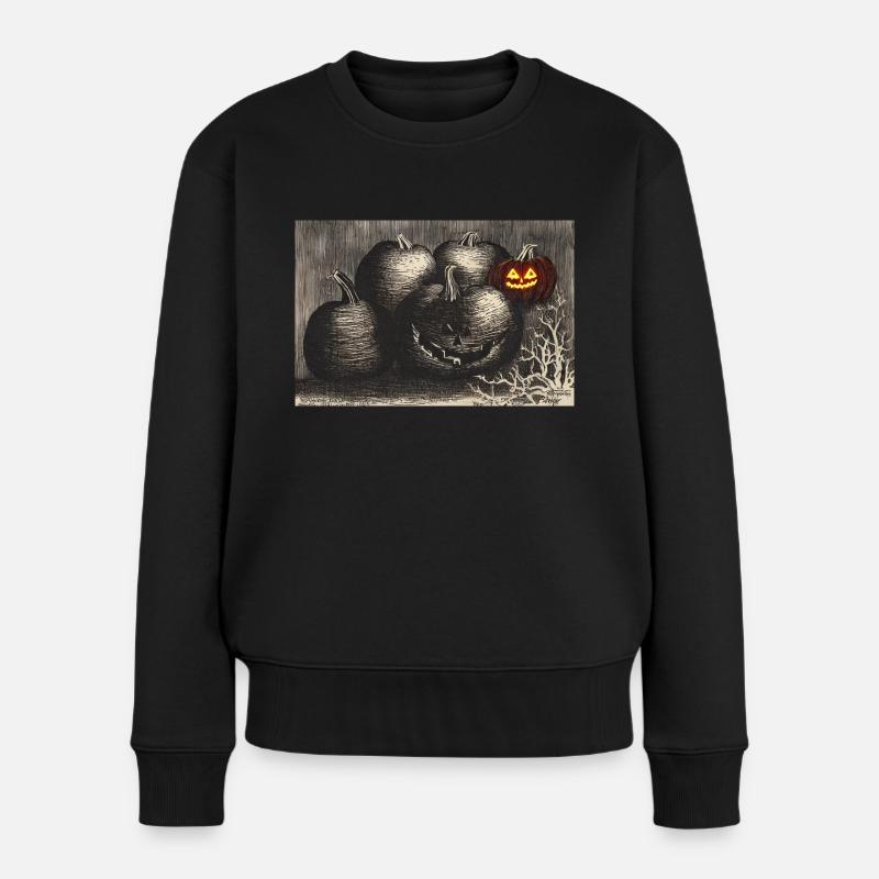 Citrouille d’Halloween - Pull Premium bio Femme - noir