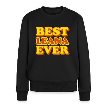Funny gift with first name Leana - Women's Premium Organic Jumper - black - Front - Julia (174cm)