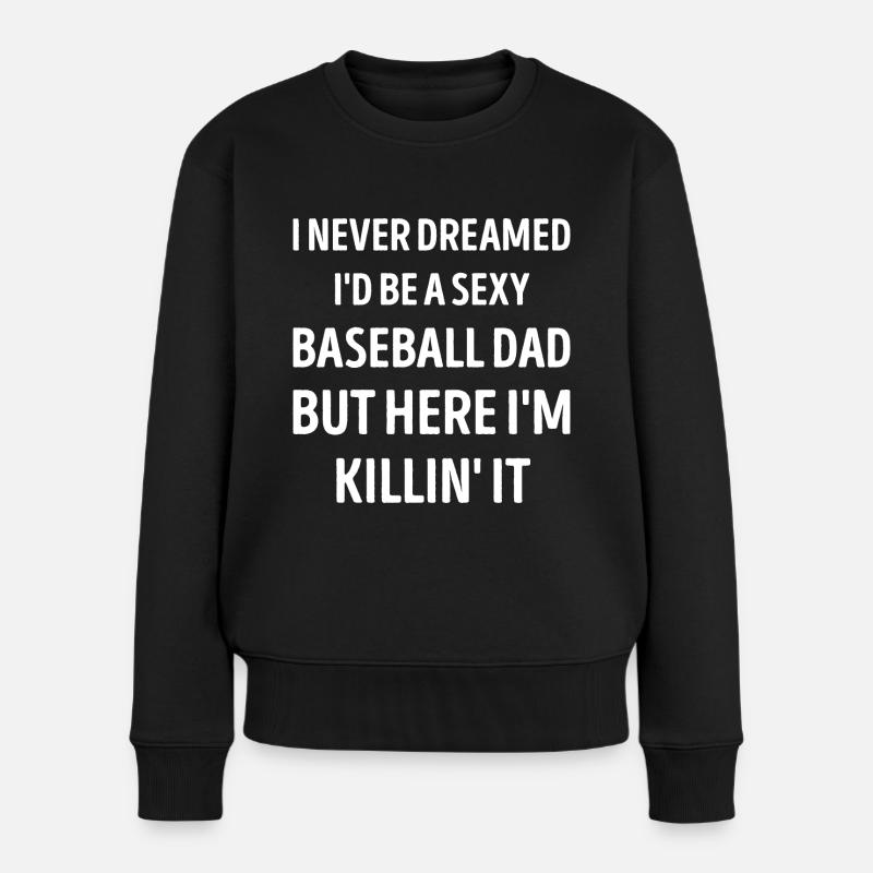 Baseball Papa Lustiger Vater Witz - Frauen Premium Bio Pullover - Schwarz