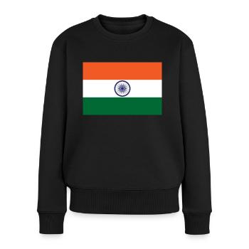 Indien - Frauen Premium Bio Pullover - Schwarz - Vorne - Julia (174cm)