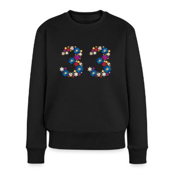 Fleurs 33 - Pull Premium bio Femme - noir - Devant - Julia (174cm)